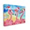 Stupell Industries Holiday Lights Flamingos Beach Canvas Wall Art